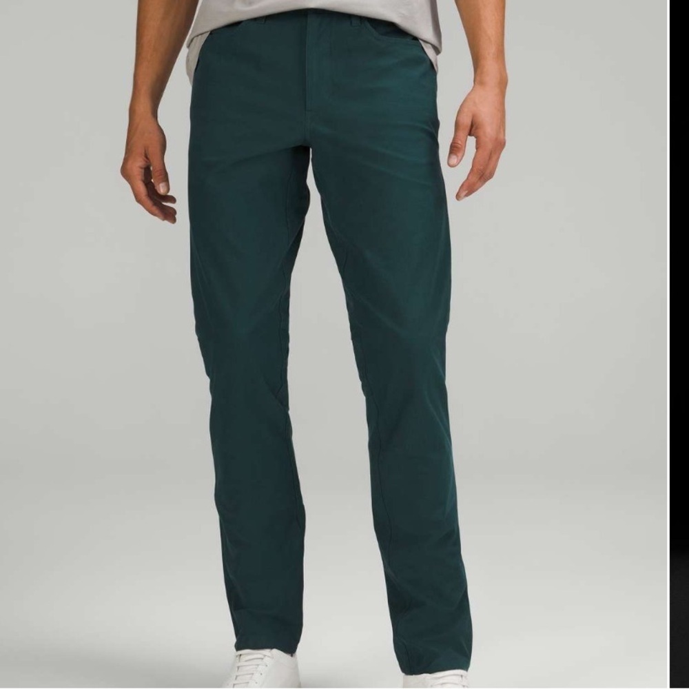 Lululemon ABC Pants Classic Fit Utilitech Size 36 Green Jasper 5 Pocket Stretch